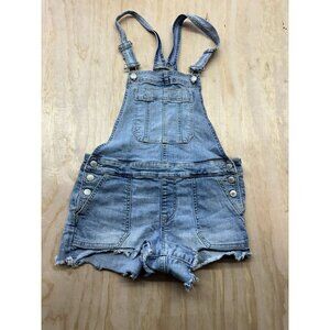 Aeropostale Overall Shorts Distressed Sz S Light M Cutoff Festival Romper Denim